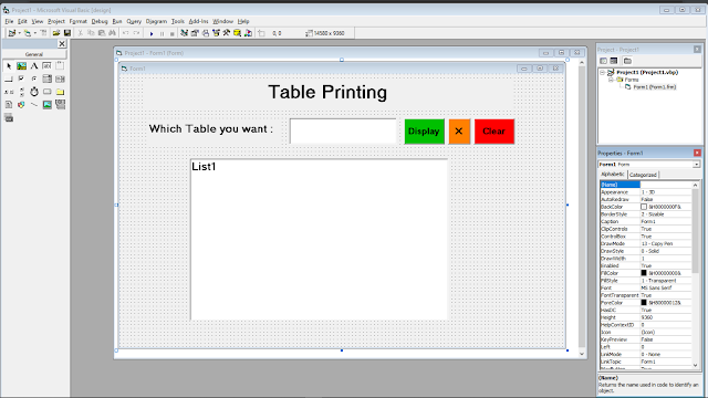 Table printing using Visual Basic 6.0