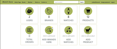 Admin Dashboard page