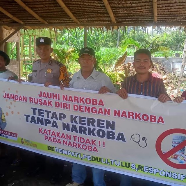 Sambangi Masyarakat Desa Binaan, Bhabinkamtibmas Polsek Tigabinanga Himbau Pencegahan Narkoba