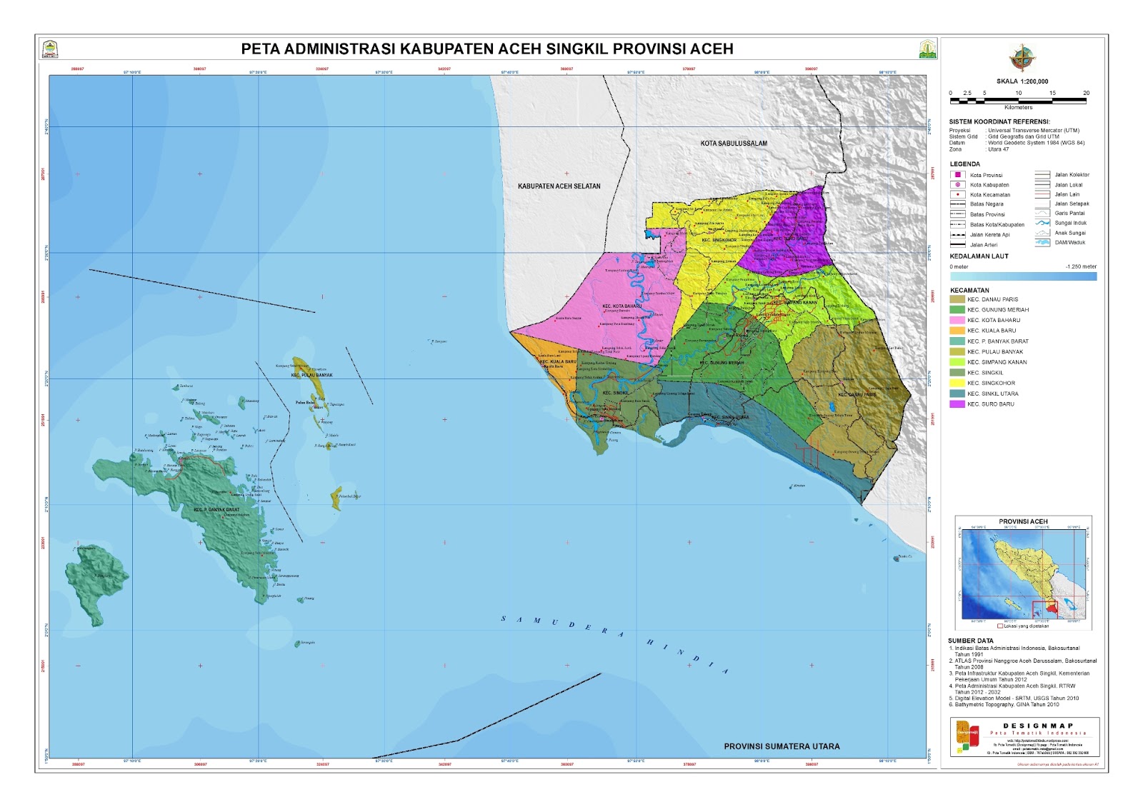 Peta Kota Peta Kabupaten Aceh Singkil