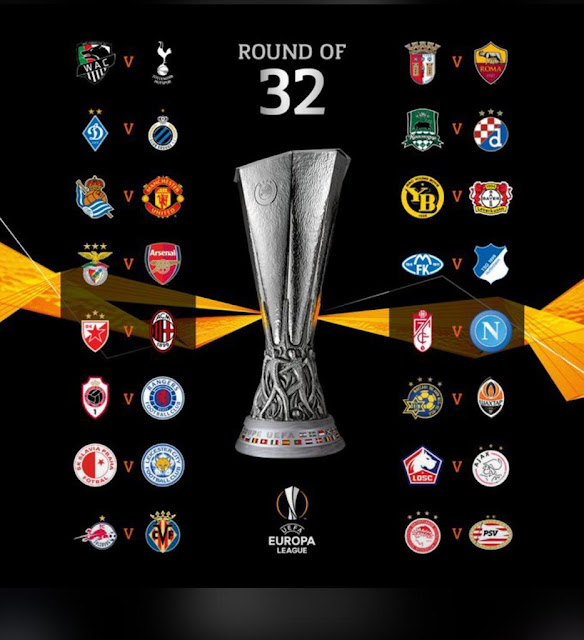 Europa League round of 32 full draw