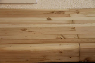 Pine butcher block counter section, sanded