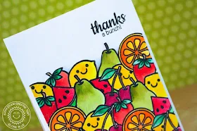Sunny Studio Stamps: Fresh & Fruity Thanks A Bunch Layered Fruit Card by Eloise Blue.
