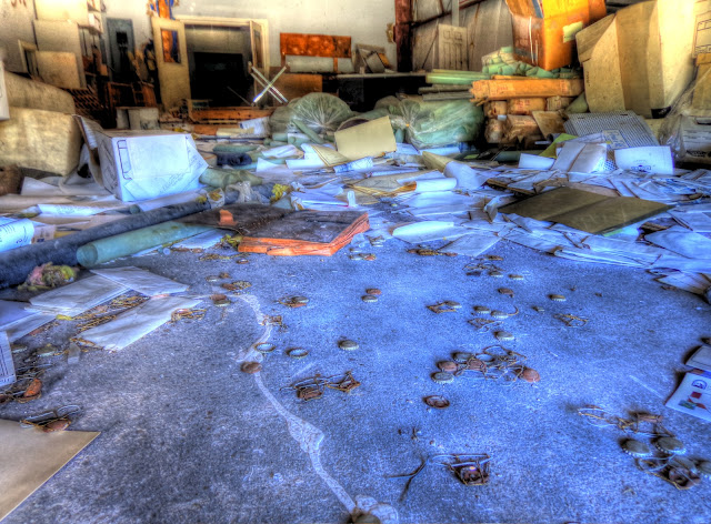 Abandoned Winery - loading room bottle caps on floor