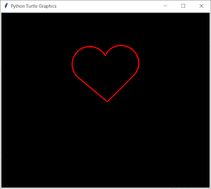 Attractive Heart shape drawing using Python Turtle library
