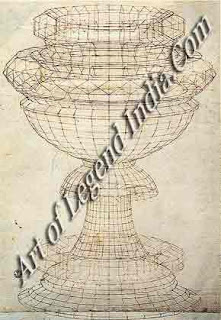 Perspective study of a chalice, This painstaking and detailed pen drawing shows Uccello's meticulous study of perspective and his concern with geometric forms.