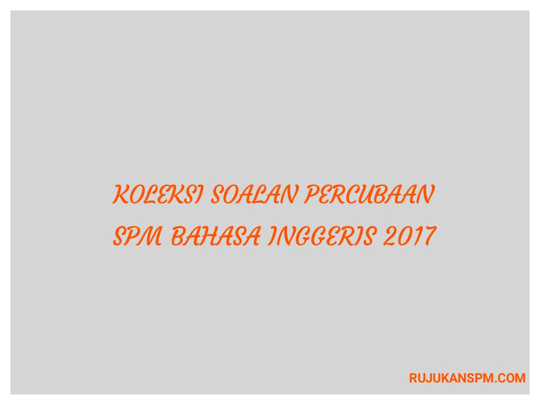 Contoh Soalan Novel Spm Bi - Surat 29