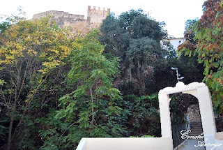 parque de los Borrunes y puente peatonal que cruza el barranco, en Buñol