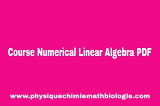 Course Numerical Linear Algebra PDF