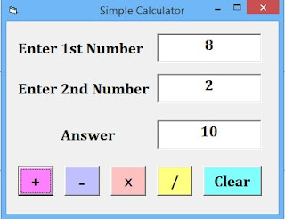 simple calculator using visual basic