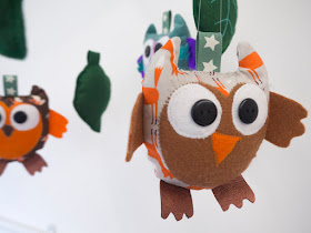 Owls hanging nursery mobile by welaughindoors