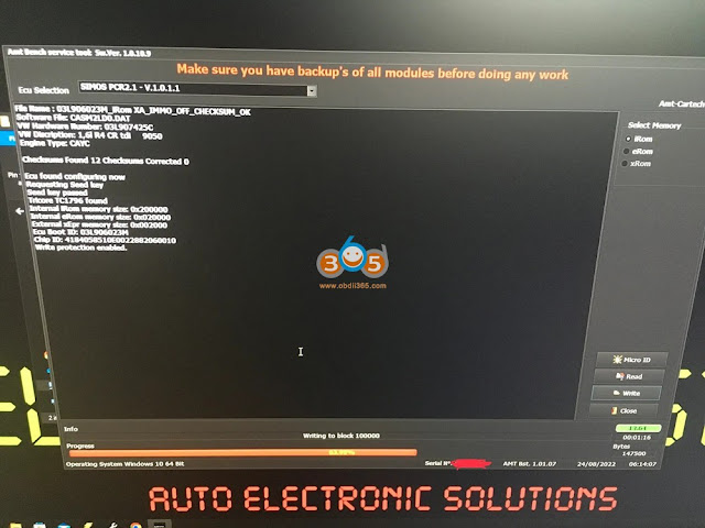 ecu bench tool read write simos pcr2.1 ecu 1