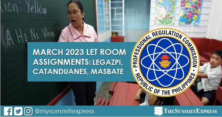 Room Assignments: March 2023 LET in Catanduanes, Legazpi, Masbate