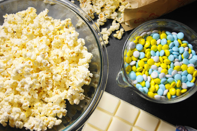  is exactly perfect for a fiddling man child infant shower Baby Shower White Chocolate Popcorn