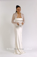 Model with Silk wedding gowns