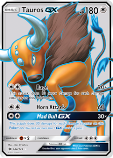 Tauros GX Sun and Moon Pokemon Card