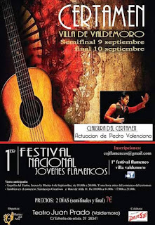 Cartel del Primer Festival Nacional Jóvenes Flamencos  Villa de Valdemoro (Madrid)