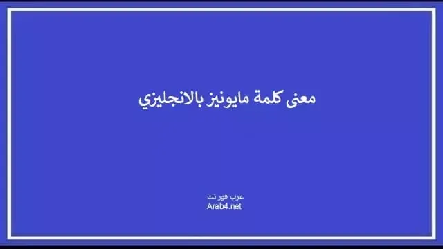 معنى كلمة مايونيز