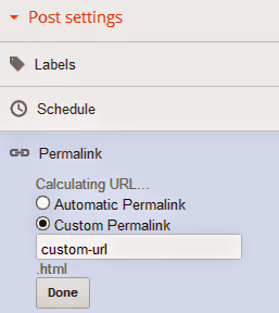 how to optimize permalink in blogger