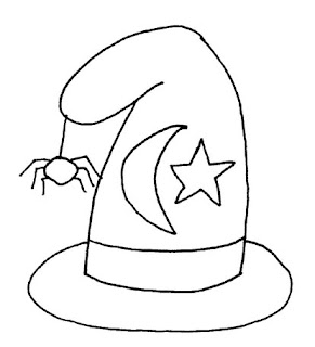 Hat of the witch coloring pages