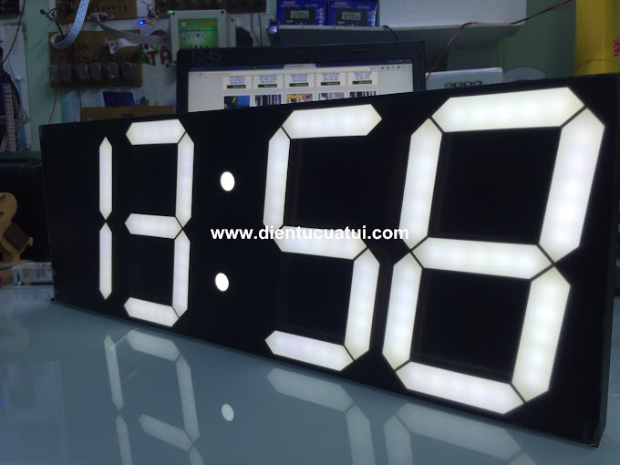 Đồng hồ treo tường led 3D - Full Black - Led White - Cao cấp