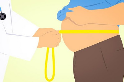 belly fat being measured drawing