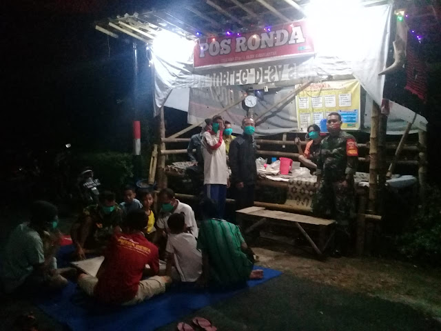 KodimKaranganyar - Babinsa Bejen Patroli Malam di Wilayah Binaan