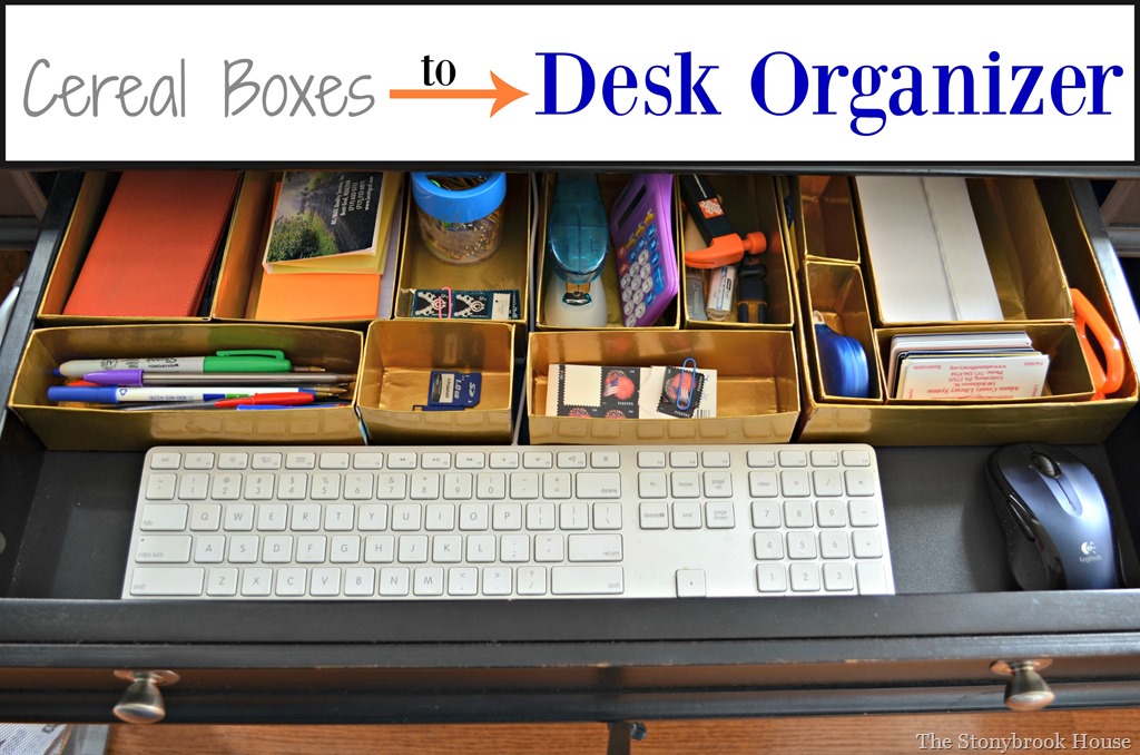 Cereal Boxes To Desk Organizer