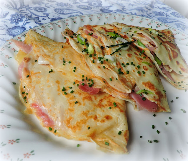 Ham, Gruyere & Spring Onion Crepes