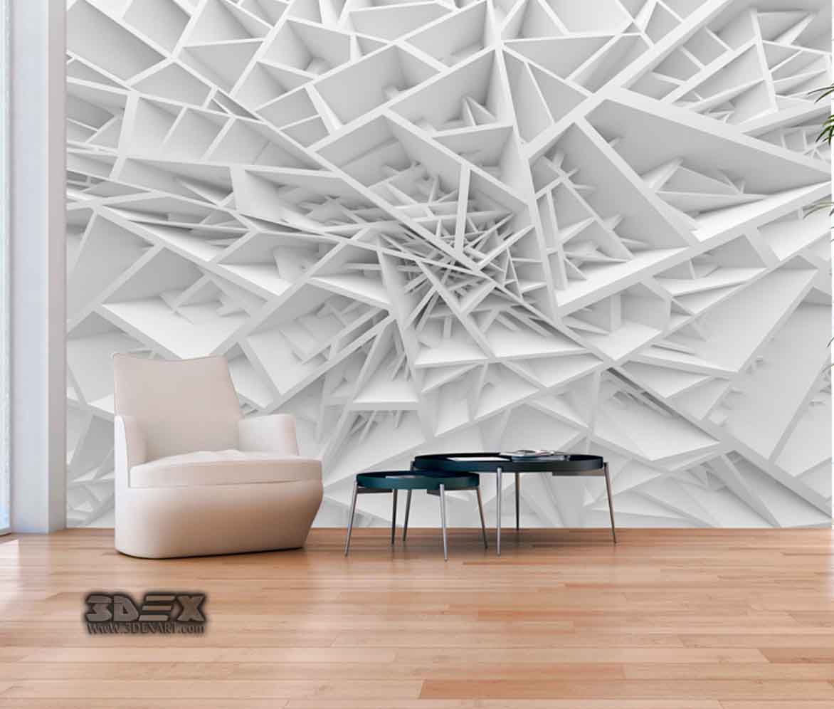 Stunning 3D Wallpaper for living room walls, 3D wall murals 2019