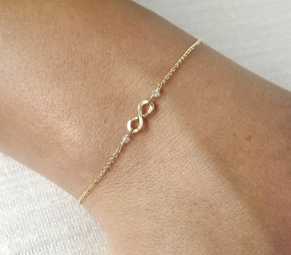The pretty Hammered Gold Filled or Sterling Infinity Bracelet features ...