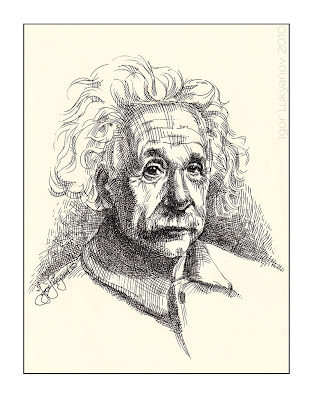 Albert Einstein portrait (face of the scientist)