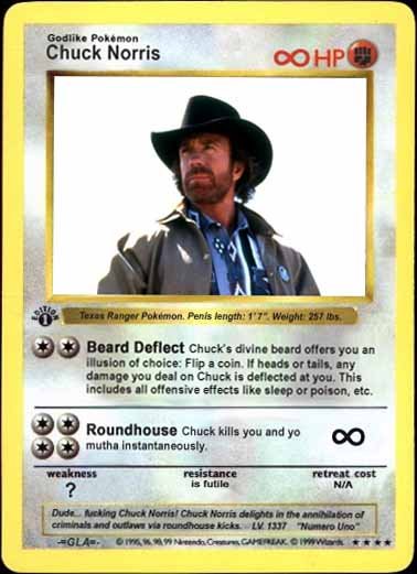 Pokemon cards of Chuck Norris