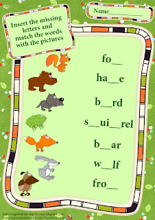 forest animals insert the missing letters vocabulary worksheet