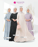 Koleksi Gamis Rauna Terbaru Rgd 54 Baju dress Muslimah Motif Anggun Elegant Cantik Kekinian Stylish Bahan Rayon Premium Adem Halus Lembut daily Outfit