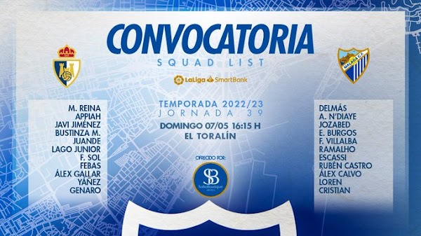 Málaga, 22 convocados ante la Ponferradina