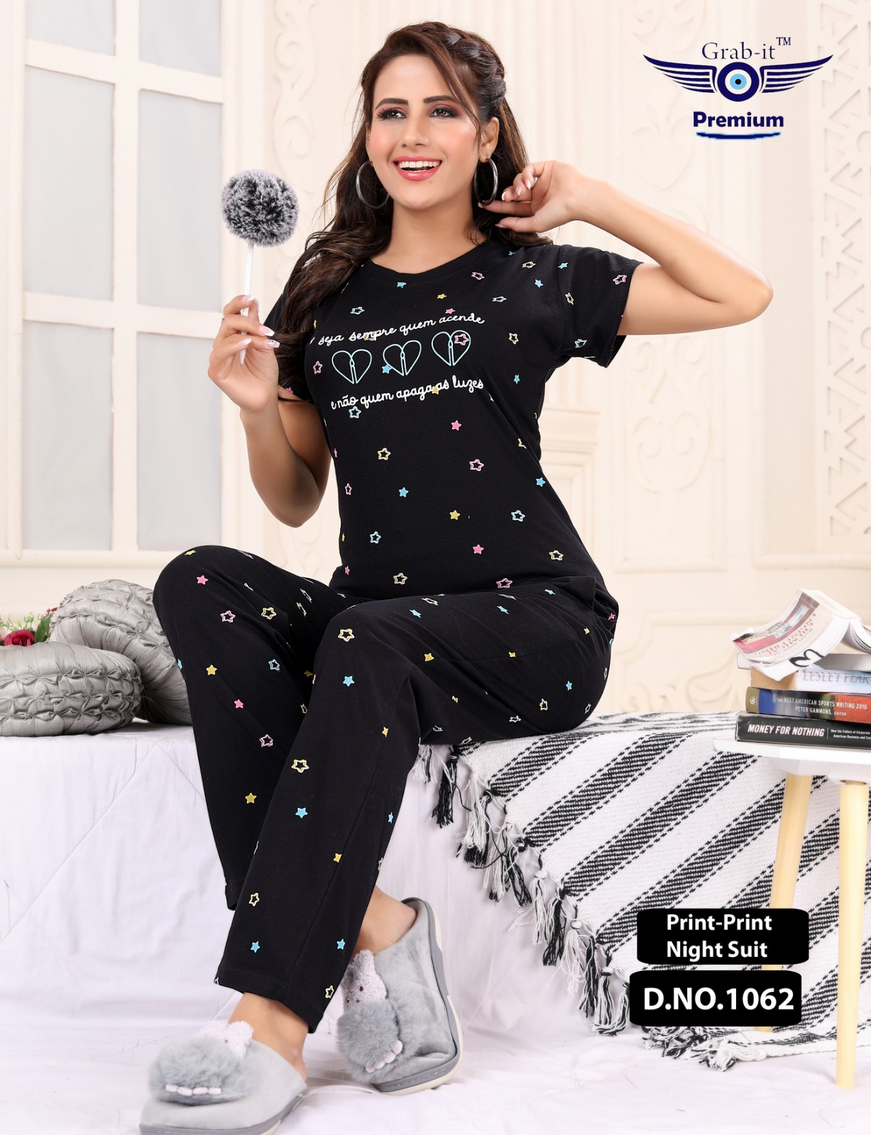 Black Vol 1062 Grab It Pyjama Night Suits Manufacturer Wholesaler