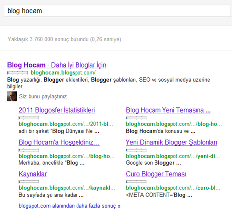 Blog Hocam'ın Artık Google Site Bağlantıları Var