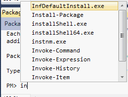 Package Manager Console 的Tab鍵找指令