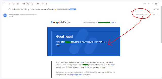 Adsense Approval Date July 10,11,12 to 2023