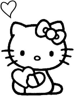 Valentine Day Coloring Page " Hello Kitty". Disney Coloring Pages