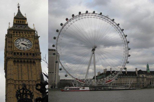 Big Ben y The London Eye en Londres