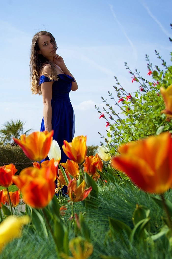 blue formal dress