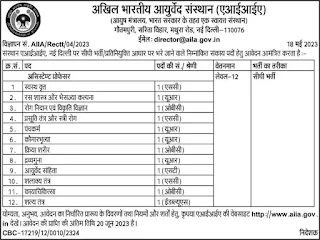 All India Institute of Ayurveda Recruitment 2023