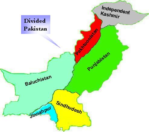 Pakistan  on New Map After Disintegration Of Pakistan