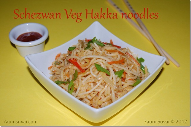 Schezwan Veg Hakka noodles