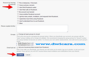 cara hapus akun facebook sendiri