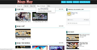 demo trang chủ templates chia sẻ video blogspot