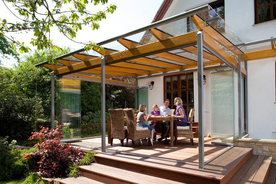 Wood patio awnings