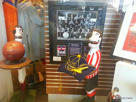 The National Football Museum at Urbis, Manchester entrance. England team cap